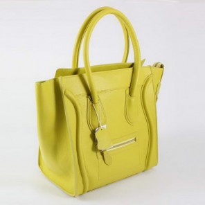 Celine Luggage Bags Medium in Lambskin Yellow