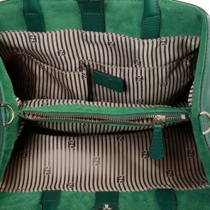 Fendi 2Jours Original Leather Tote Bag F2552M Dark Green