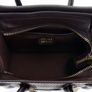 Celine Luggage Mini 165213MBA in Original Leather Dark Coffee