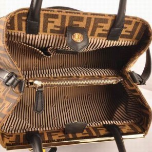 Fendi Fall Winter 2012 2Jours FF Fabric Tote Bag 8BH250S Black