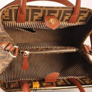 Fendi Fall Winter 2012 2Jours FF Fabric Tote Bag 8BH250S Brown