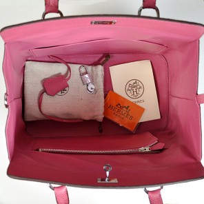 Hermes Tool box bag togo leather in Peach with Silver hardware