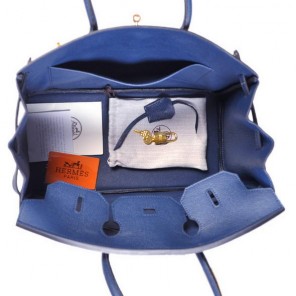 Hermes Birkin 35CM Tote Bags Smooth Togo Leather H35 Dark Blue Golden