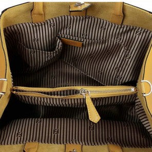 Fendi 2Jours Original Leather Tote Bag F2552M Yellow