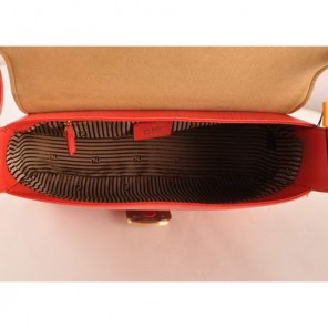 Fendi Chameleon Classic Saffiiano Leather Medium Shoulder Bag 2539 Red