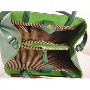 Fendi Fall Winter 2012 2Jours Saffiiano Leather Tote Bag 8BH250S Green