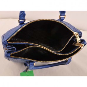 Prada Small Croco Leather Tote Bag SkyBlue