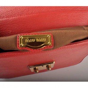 Miu Miu Tote Flap Bags Calf Leather 7428 Red