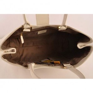 Fendi 2jours Saffiiano Leather Tote Bag 2546 White