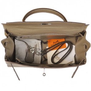 Hermes kelly 35CM clemence leather in Dark Grey with Silver hardware