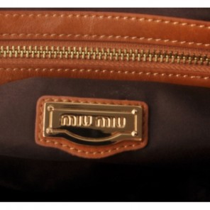 Miu Miu Shiny Leather Tote Bags 90303 Wheat