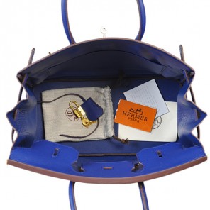 Hermes Birkin 35CM togo leather in Sapphire with Gold hardware