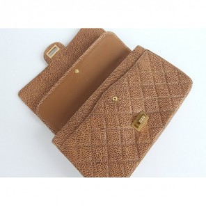 Chanel Flap Bag Quilted Ancient-Apricot Leather with Gold Chain 48102