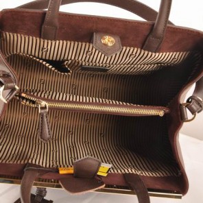 Fendi Fall Winter 2012 2Jours Saffiiano Leather Tote Bag 8BH250M Brown