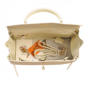 Hermes kelly 35CM clemence leather in Off-white with Gold hardware