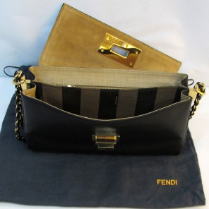 Fendi Genuine Cowskin leather in Black