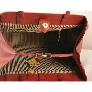 Fendi 2Jours Suede&Ferrari Leather Tote Bag F2552L Wine