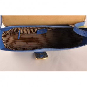 Fendi Chameleon Classic Saffiiano Leather Medium Shoulder Bag 2539 Blue
