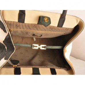 Fendi 2Jours Fabric&Horsehair Tote Bag F2552L Apricot