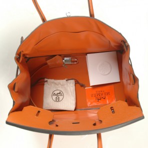 Hermes Birkin togo leather 30CM togo in Orange with Silver hardware