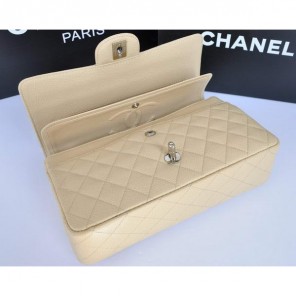Chanel A1112 Flap Bag Original Caviar Leather Apricot