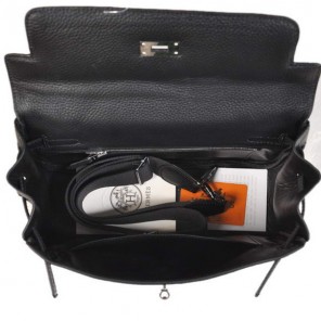 2012 New Hermes Bags Clemence Leather Black