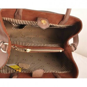 Fendi 2Jours Cannage&Ferrari Leather Tote Bag F2552S Brown