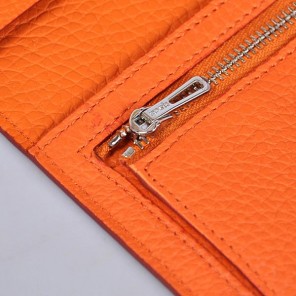 Hermes 2 flod original leather wallet in Orange