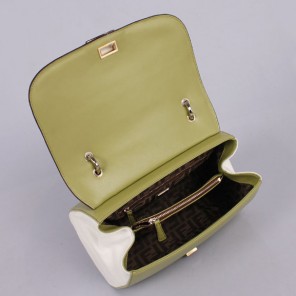 2012 new Fendi handbags Pillow bag FD9106 grass green with white