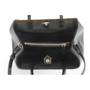 Fendi Fall Winter 2012 2Jours Original Croco Leather Tote Bag F001 Black