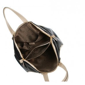 Fendi Large Chameleon Calfskin Top Zip Tote Bag F8812 OffWhite&Black