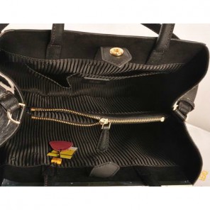 Fendi 2Jours Saffiiano Leather Horsehair Tote Bag F2552M Black&White