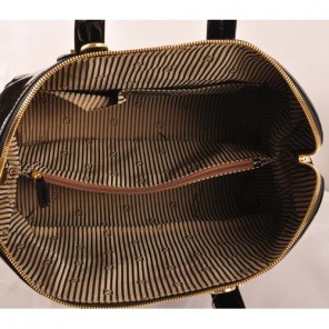 Fendi Chameleon Bag Patent Leather with Fabric F2537 Black