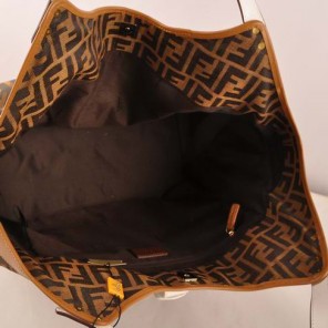 Fendi Classic FF Fabric Shoulder Bag F2418 Brown