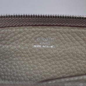 Hermes Zipper Wallet clemence leather in Dark Grey