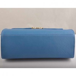 Miu Miu Tote Handbags Calf Leather 7430 Blue