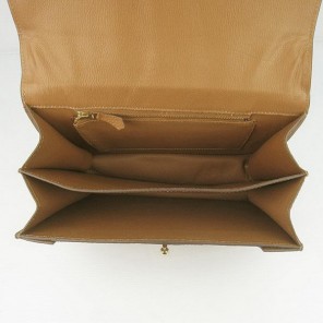 Hermes Stirrup Shoulder Bag Camel Calfskin Gold
