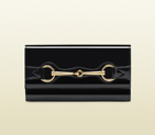 2013 Gucci black patent leather continental wallet with horsebit detail 317734 A1ADT 1000