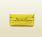 2013 Gucci bright bit yellow patent leather clutch 317638 A150T 7212
