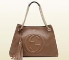 2013 Gucci soho medium maple brown leather tote with chain straps 308982 A7M0G 2527