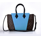 2013 Louis Vuitton Monogram Canvas Tote W bag PM M40941 Light blue M40941