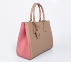 2013 PRADA BN2438 Saffiano Leather Tote Bag in Naked pink with lightcoral 2438