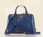 2013 PRADA Patent Leather tote bag 0838 in RoyalBlue 0838