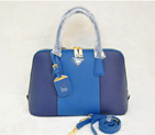 2013 PRADA Saffiano Leather Two Handle Bag 0837 in Royal blue with Medium Blue 0837