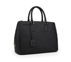 2013 Prada Classic Ostrich Leather Tote Bag 1786 in Black 1786