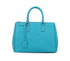 2013 Prada Classic Ostrich Leather Tote Bag 1786 in Light Blue 1786