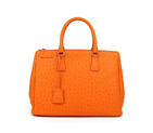 2013 Prada Classic Ostrich Leather Tote Bag 1786 in Orange 1786