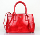 2013 Prada Polished leather Tote Bag 1801 in Red 1801