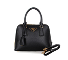 2013 Prada Saffiano Leather 25CM Two Handle Bag 0813 in Black 0813