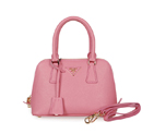 2013 Prada Saffiano Leather 25CM Two Handle Bag 0813 in Cherry pink 0813